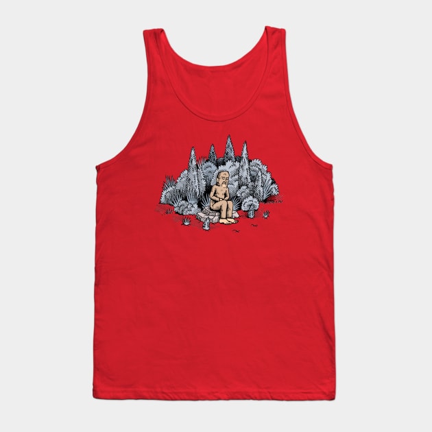 Meditating Yeti Tank Top by awcomix